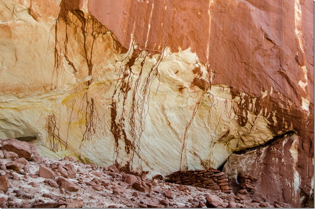 Iron staining on Navajo sandstone Kanab Utah
