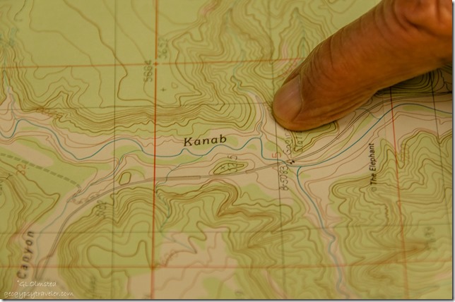 Map showing canyon hiked Kanab Utah