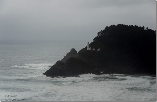 Heceta Head Lighthouse from Sea Lion Point overlook US101 Oregon