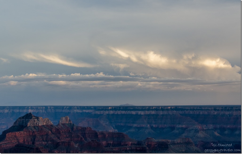 Cloudy sunset from Lodge North Rim Grand Canyon National Park Arizona