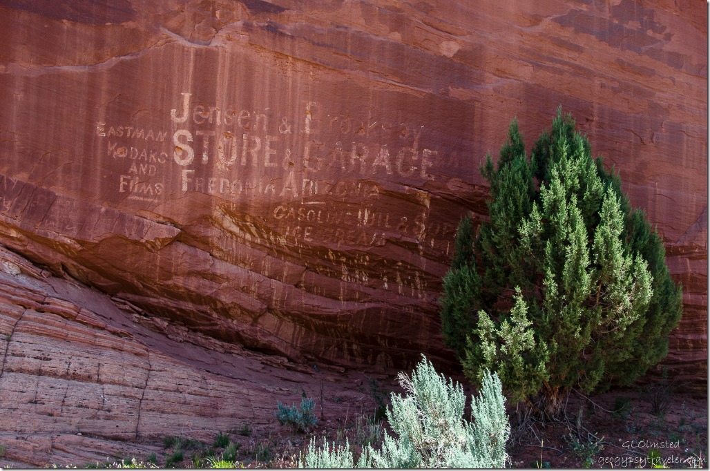 Historic petroglyph advertising Kanab Utah