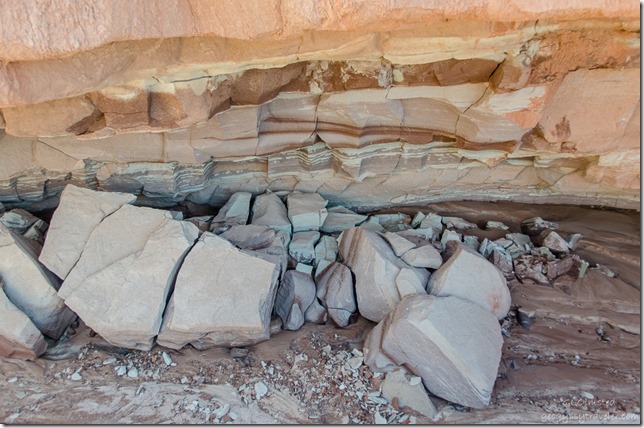 Rock layers above wash Toadstools Grand Staircase-Escalante National Monument Utah