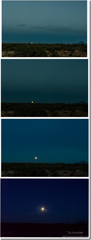 Rising Lunar eclipse Hovenweep National Monument Utah