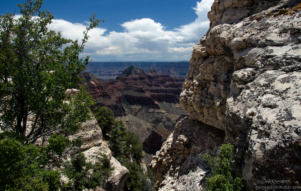 View from Bright Angle Point trail North Rim Grand Canyon National Park Arizona
