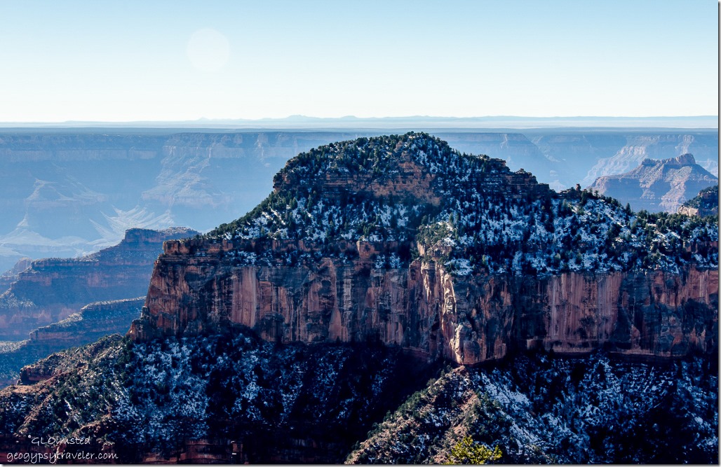 Snow on Oza Butte from Lodge North Rim Grand Canyon National Park Arizona