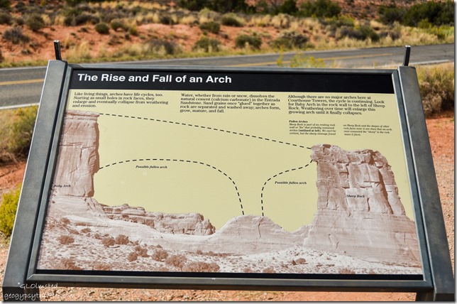 Arch interpretive sign Arches National Park Utah