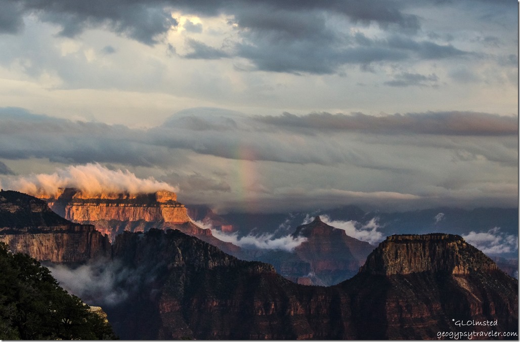 Rainbow & inversion from Lodge North Rim Grand Canyon National Park Arizona