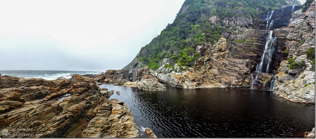 Indian Ocean & drop pool at Waterfall Waterfall trail Tsitsikamma National Park South Africa