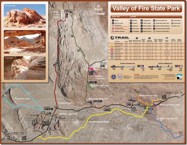 Trail map Valley of Fire State Park Nevada