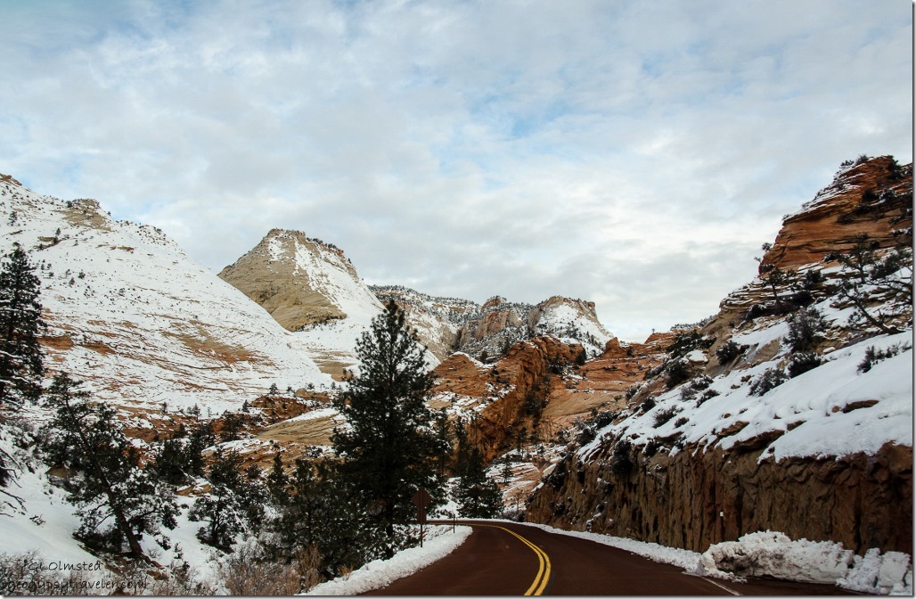 Snowy Zion National Park SR9 west Utah