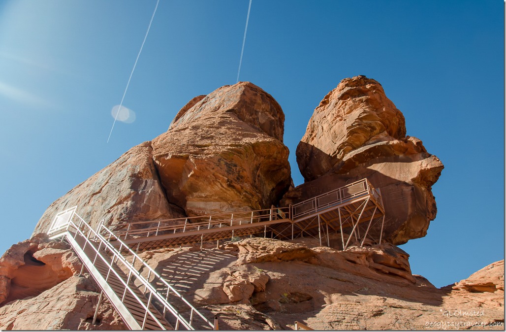 Stairs to Atlatl Rock Valley of Fire State Park Nevada