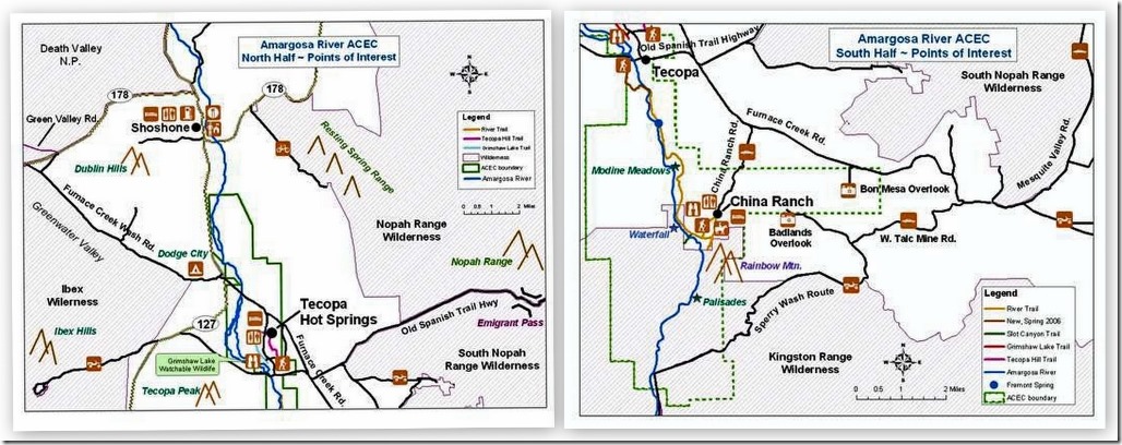 Amargosa River Natural Area North & South maps