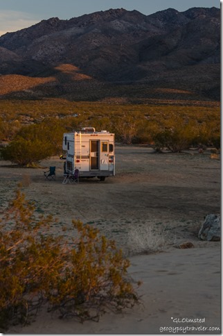 Truck camper Kelso Dunes Mojave National Preserve California