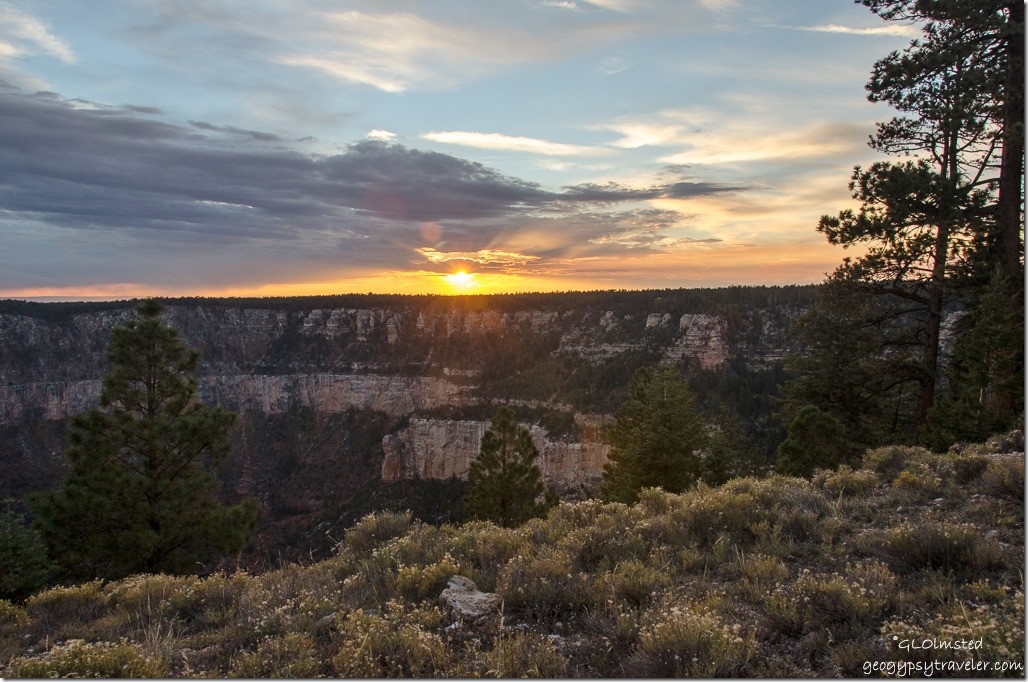 Sunset over Transept Canyon North Rim Grand Canyon National Park Arizona