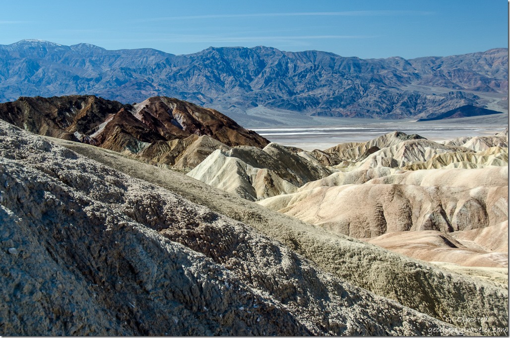View into valley from Zabriskie Point Death Valley National Park California