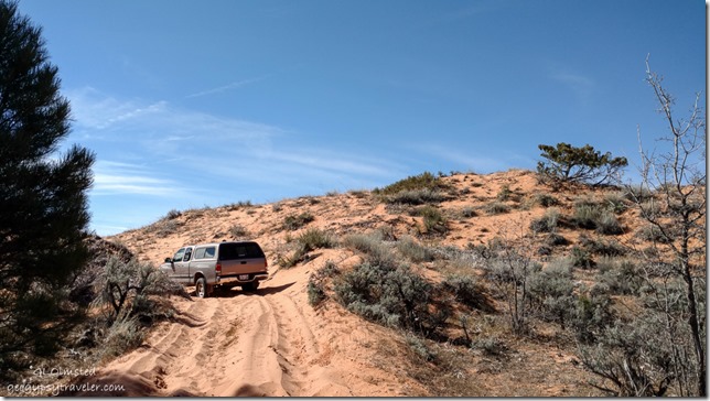 Bill's truck Sand dune ATV trail to Peekaboo Canyon Utah