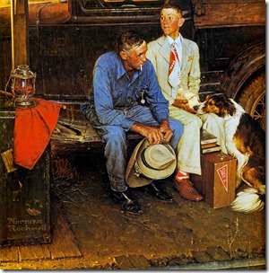 Breaking-Home-Ties-by-Norman-Rockwell
