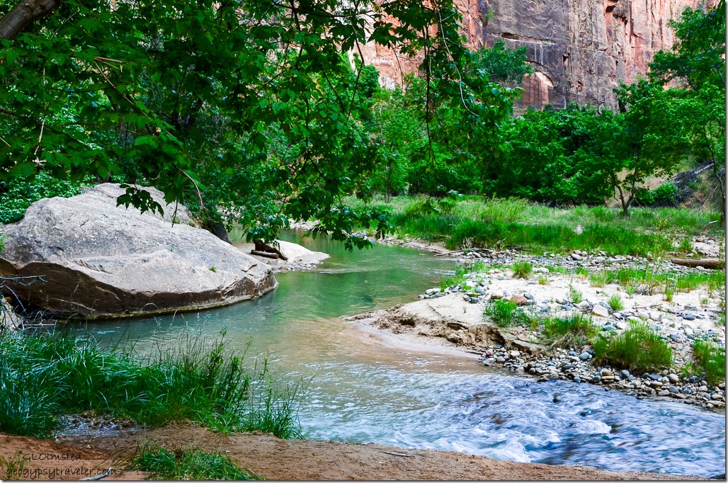 Virgin River walk trail Zion National Park Utah