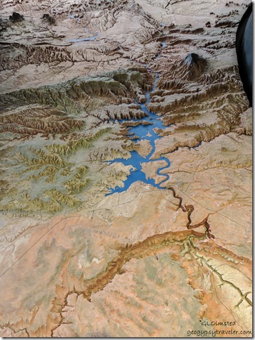 Lake Powel relief map Glen Canyon National Recreation Area Page Arizona