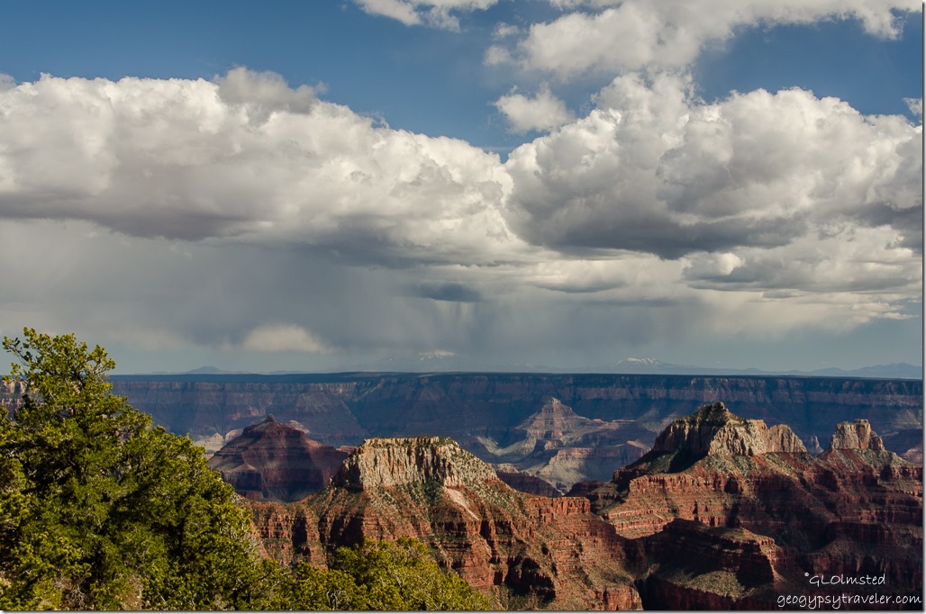 Rain clouds over canyon North Rim Grand Canyon National Park Arizona