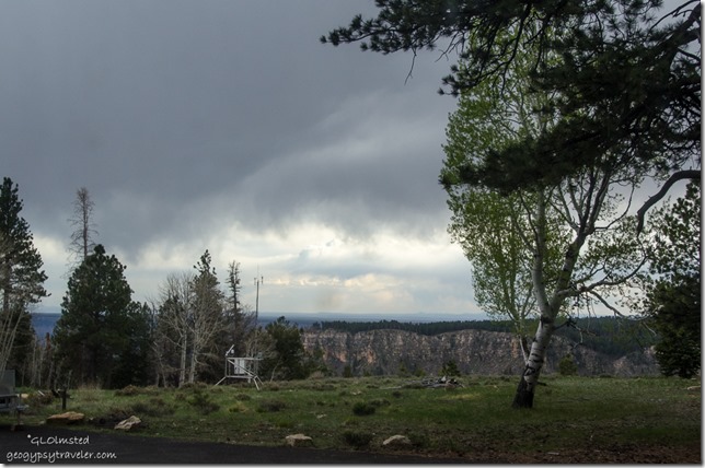 Stormy clouds from RV North Rim Grand Canyon National Park Arizona