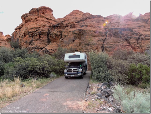 Truck camper in camp #21 Snow Canyon State Park Utah