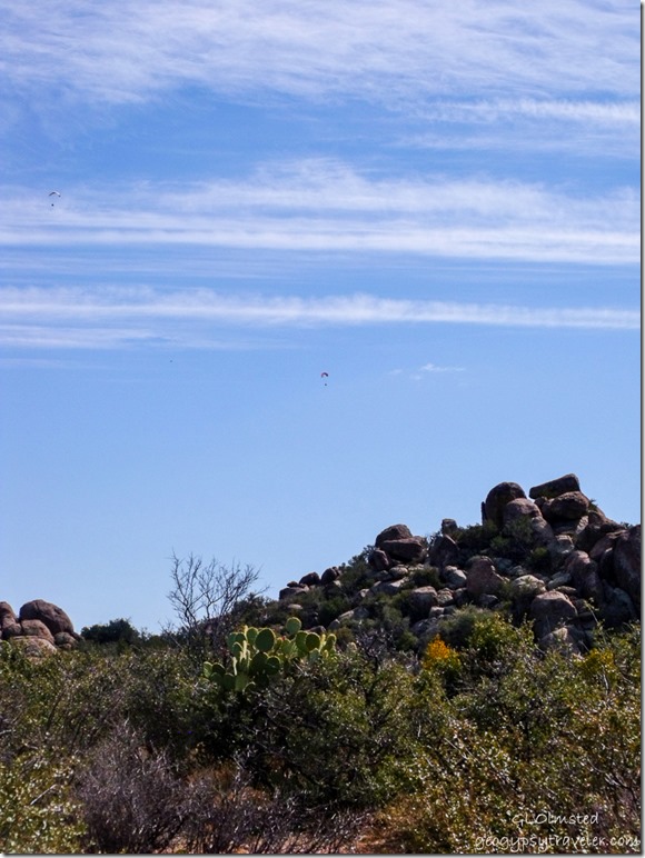 Parasails above Weaver Mountains Yarnell Arizona