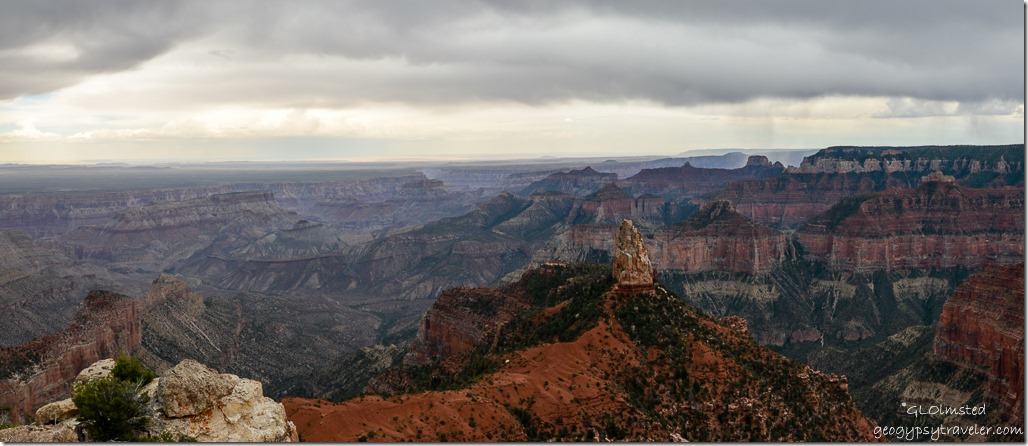 Stormy view South Mountain Hayden & beyond Point Imperial North Rim Grand Canyon National Park Arizona