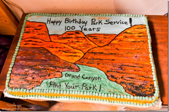 National Park Service 100 birthday cake Visitor Center office North Rim Grand Canyon National Park Arizona