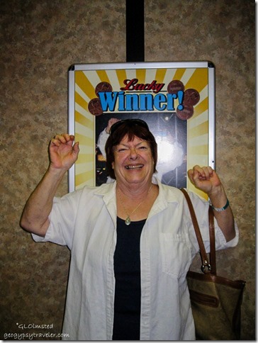 Berta The Winner in elevator Colorado Belle Laughlin Nevada