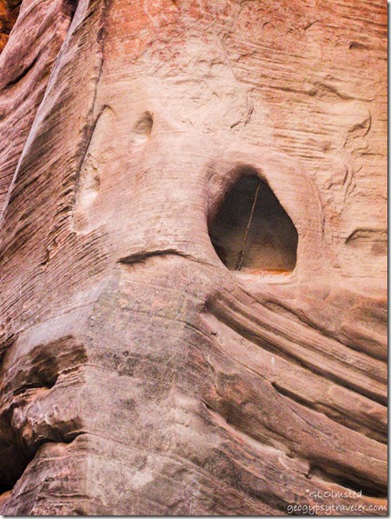 Stick in hole Buckskin Gulch slot canyon trail Utah