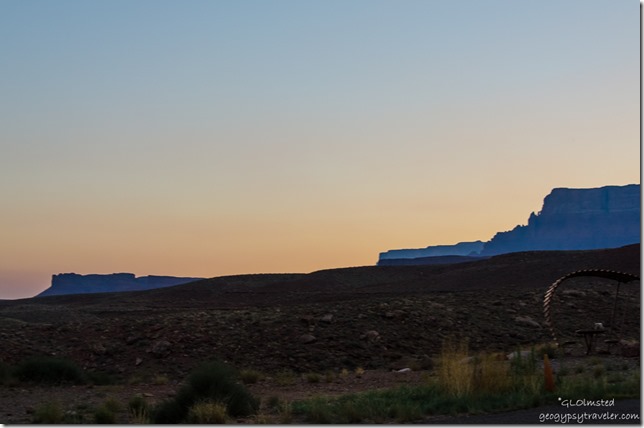 Sunset Vermilion Cliffs from Lee's Ferry campground Glen Canyon National Recreation Area Arizona
