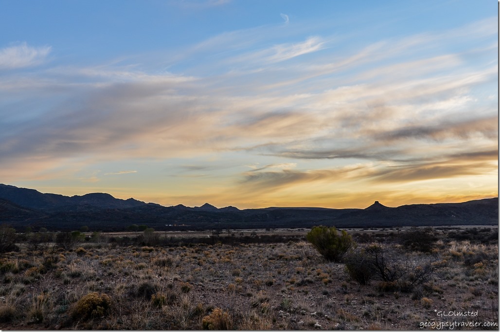 Sunset over Weaver Mountains near Kirkland Arizona