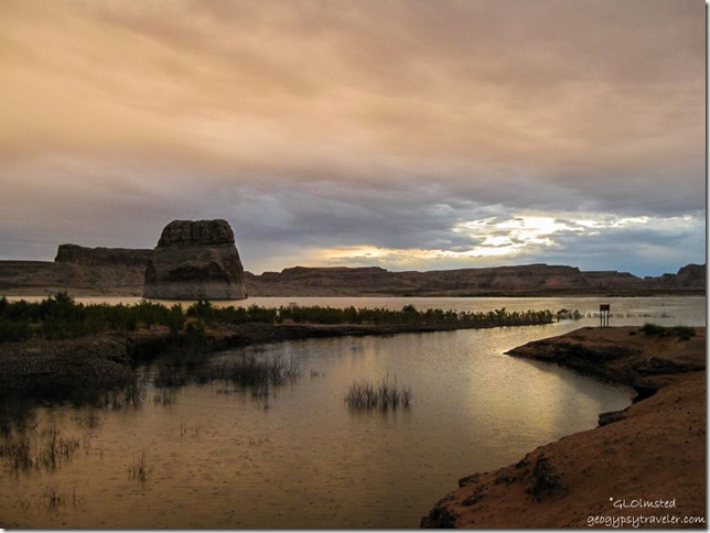 Stormy sunrise Lone Rock Lake Powell Utah