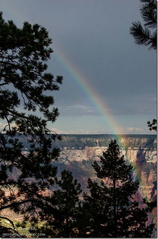 Rainbow in Roaring Springs Canyon North Rim Grand Canyon National Park Arizona