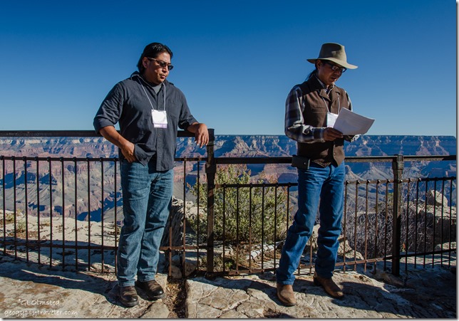 Hopi Lyle Balenquah and Navajo Jason Nez GRCA History Symposium South Rim Grand Canyon National Park Arizona
