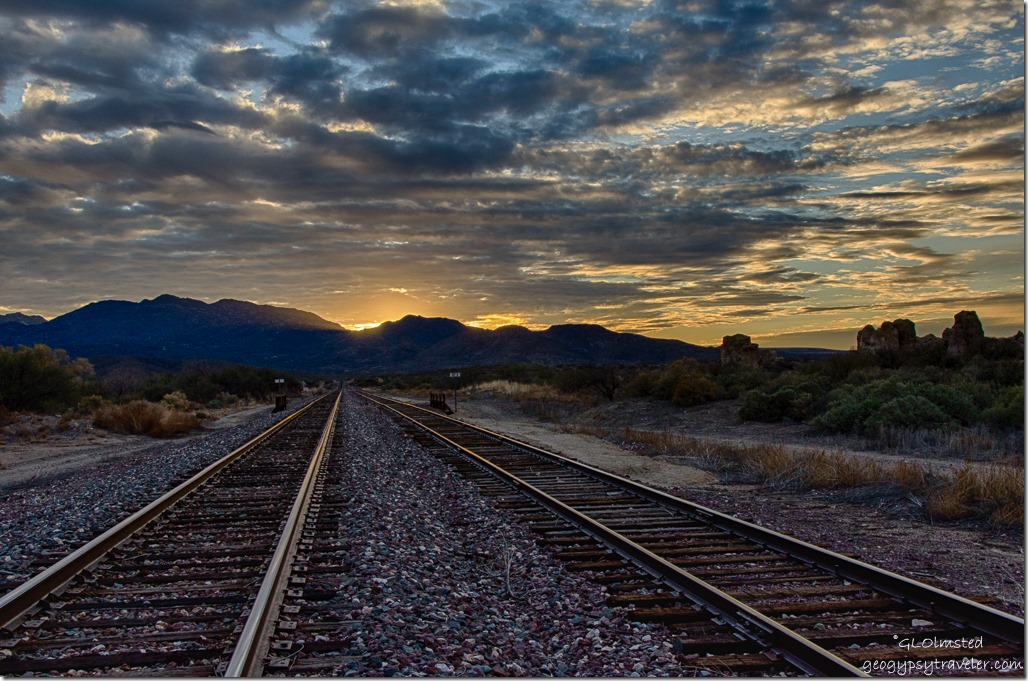 Sunset RR tracks Kirkland Arizona