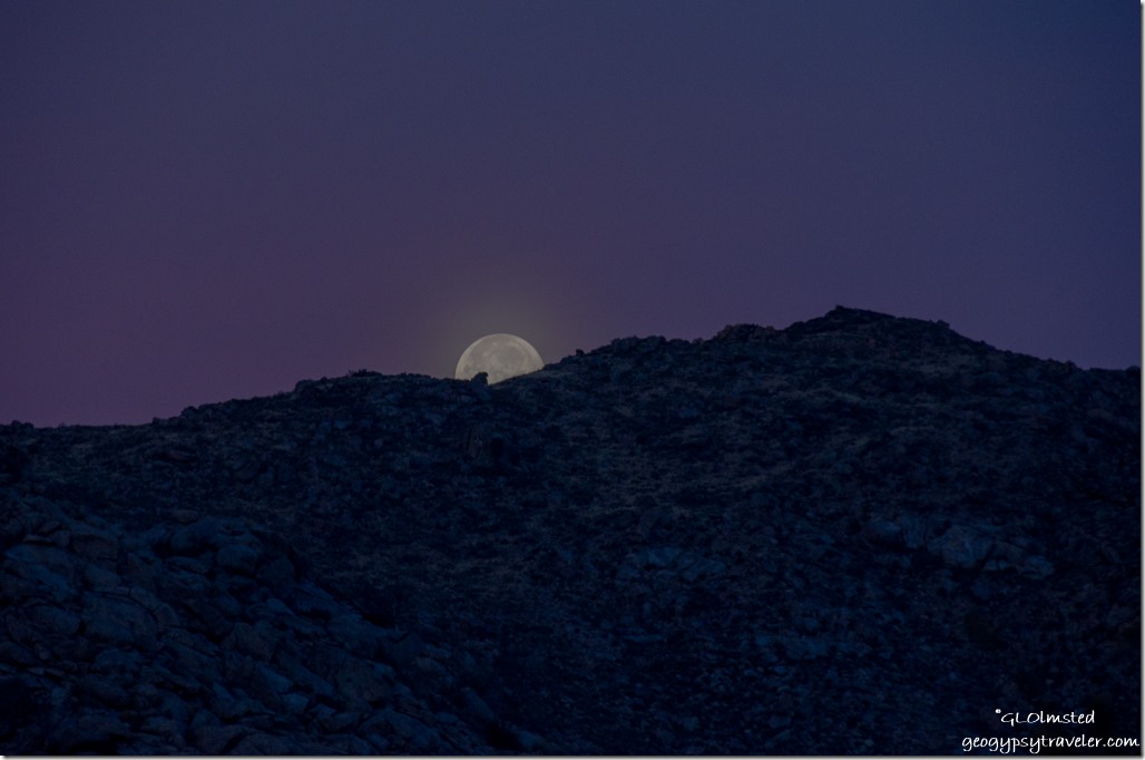 Super moon set Weaver Mountains Yarnell Arizona