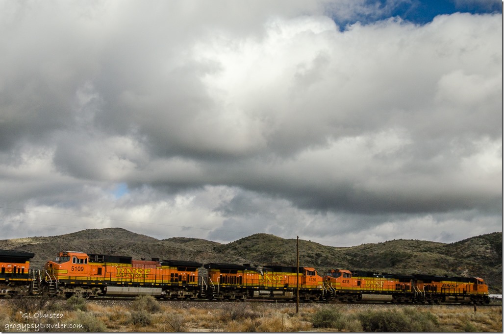 Clouds train from RV Kirkland Arizona