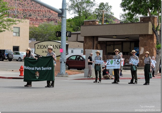 National Park Service Rangers Earthfest parade Kanab Utah