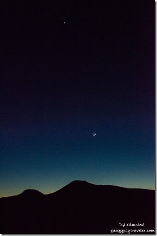 Venus & crescent moon Chocolate Mountains Arizona