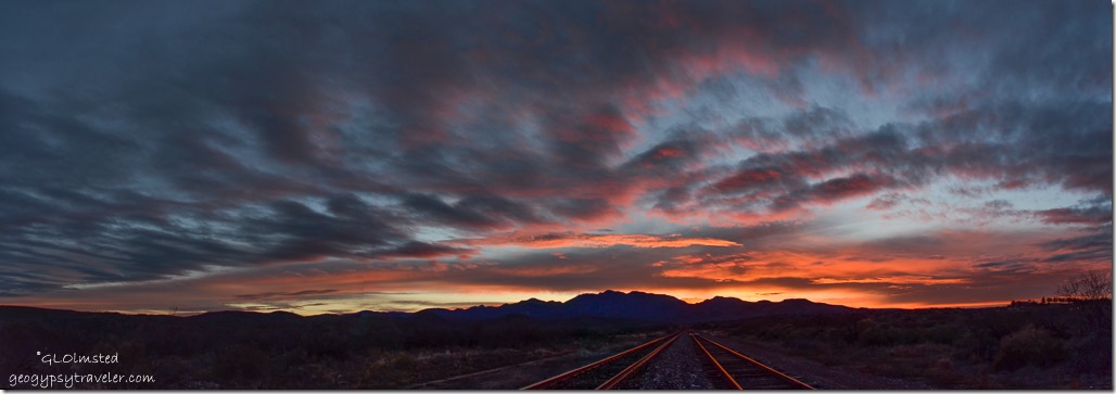Sunset railroad tracks Kirkland Arizona