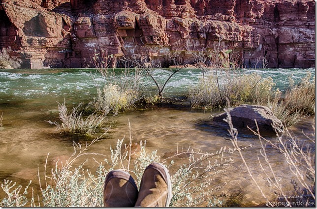 Gaelyn's feet Paria Riffles Colorado River Lee's Ferry Glen Canyon National Recreation Area Arizona