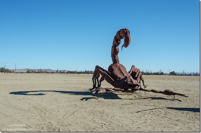 Scorpion metal sculpture by Ricardo Breceda Galleta Meadows Borrego Springs California