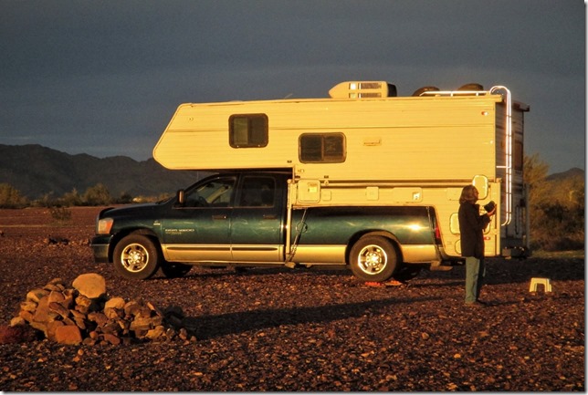 Gaeyn truck camper Plomosa Road BLM Quartzsite Arizona