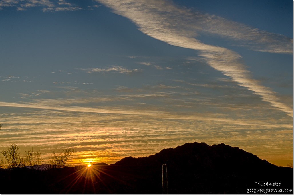 Sunset Sonoyta Mountains Desert View trail Organ Pipe Cactus National Monument Arizona