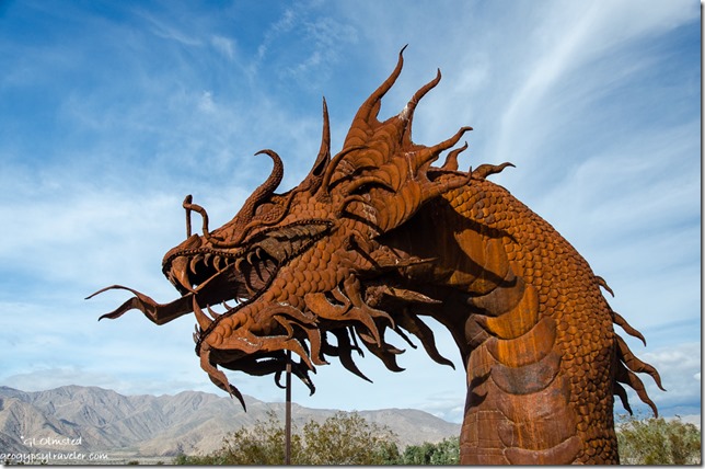 Serpent metal sculpture by Ricardo Breceda Galleta Meadows Borrego Springs California