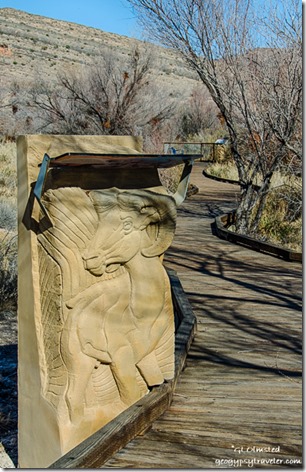 Interpretation sign boardwalk Point of Rocks Ash Meadows National Wildlife Refuge Nevada