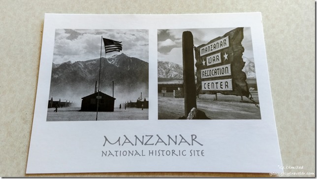 Manzanar postcard sent Ides of Trump Independence California