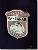 Junior Ranger badge Manzanar National Historic Site Independence California